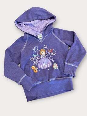 Disney Store Sofia the First Princess & Friends Purple Pullover Hoodie Girls Siz
